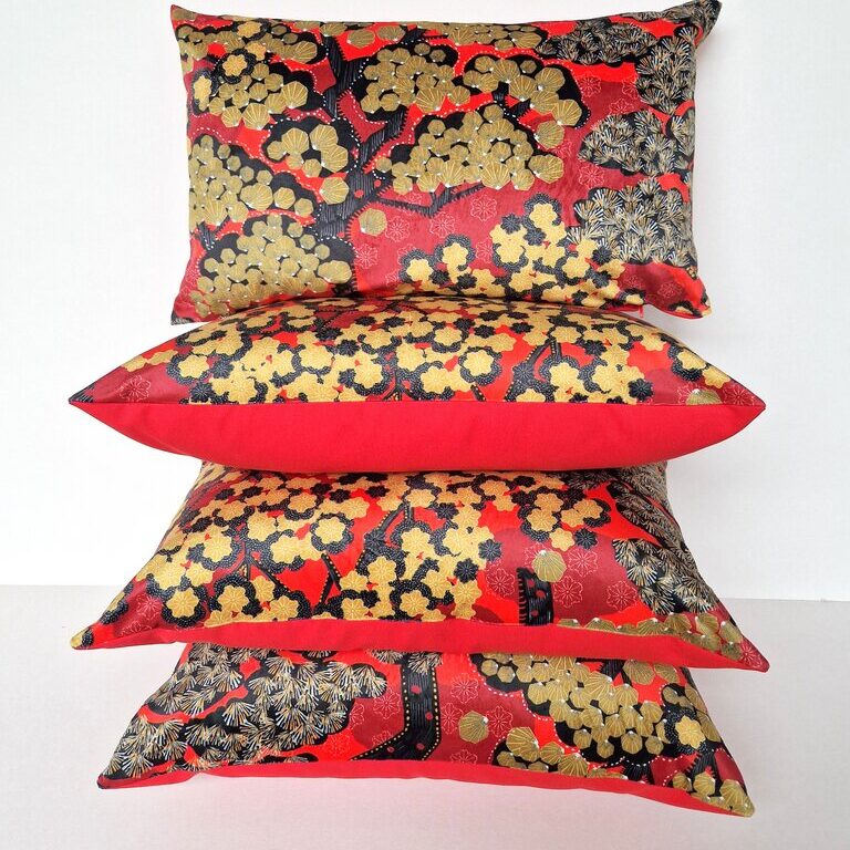 Velours Français Housse de coussins, coussin japonais